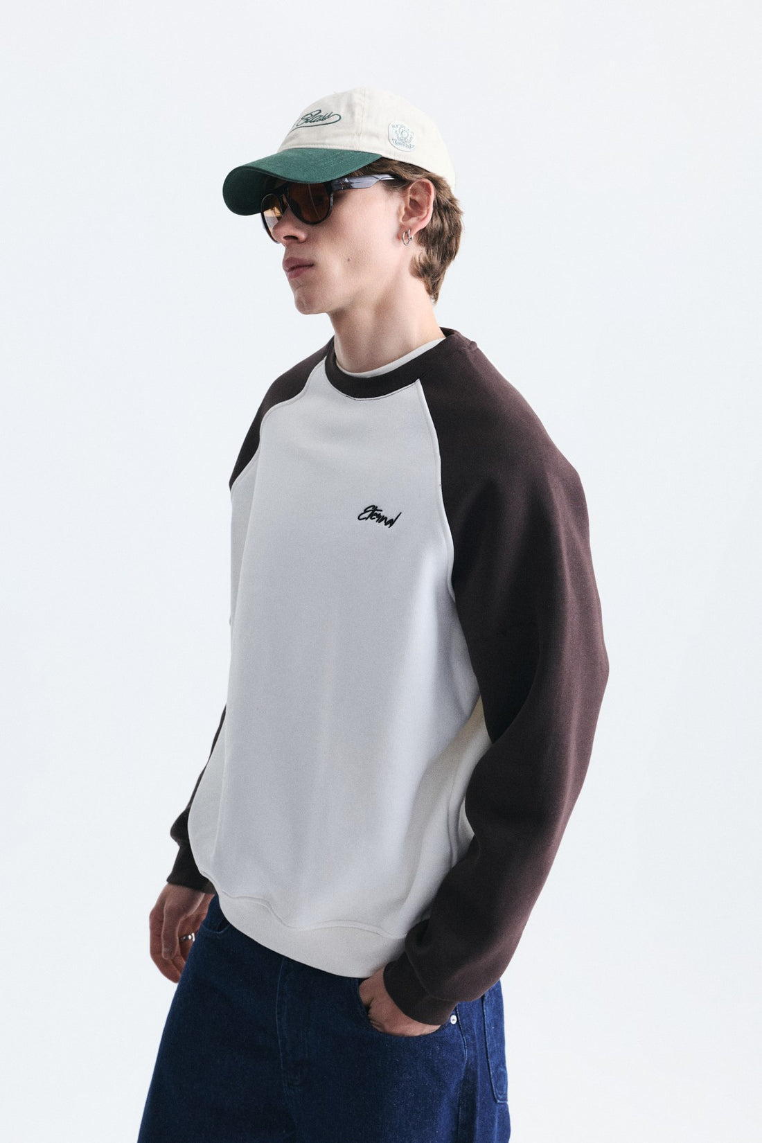 Oversize Renk Bloklu Sweatshirt