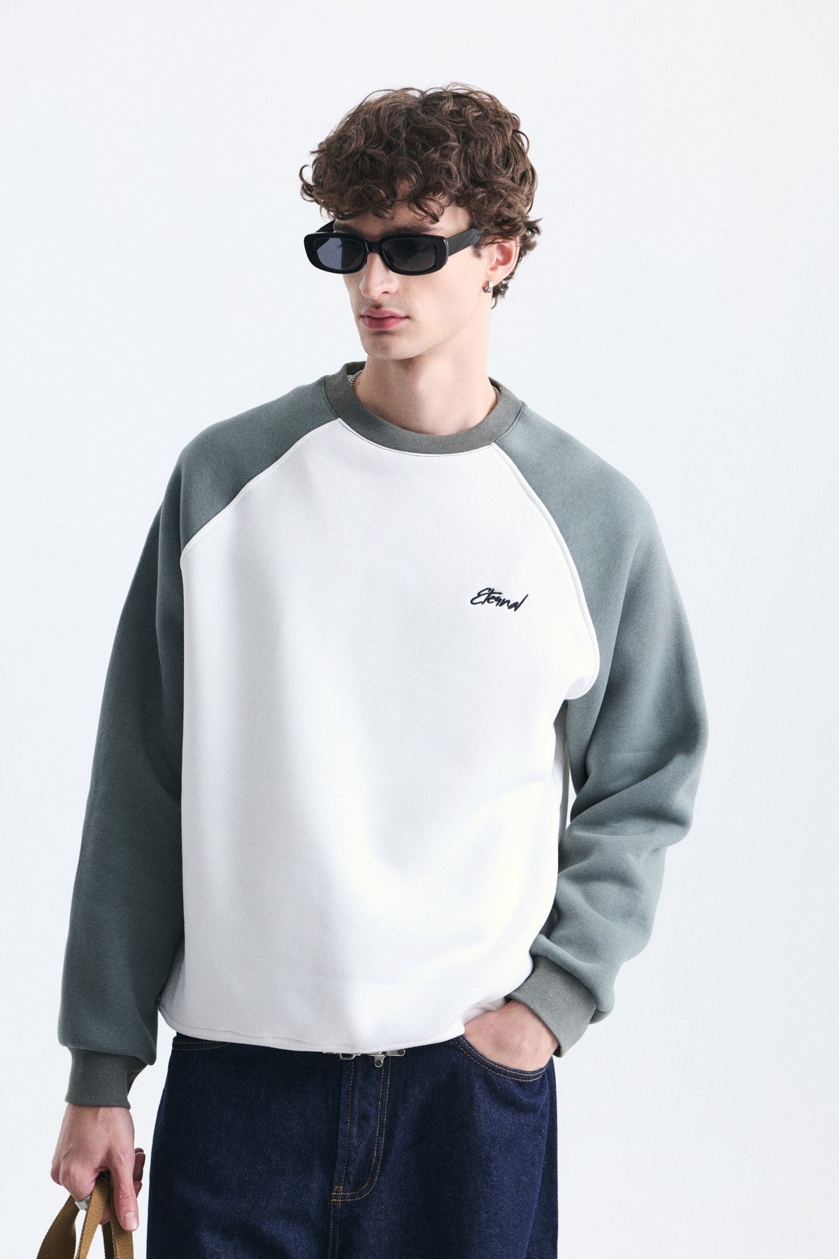 Oversize Renk Bloklu Sweatshirt