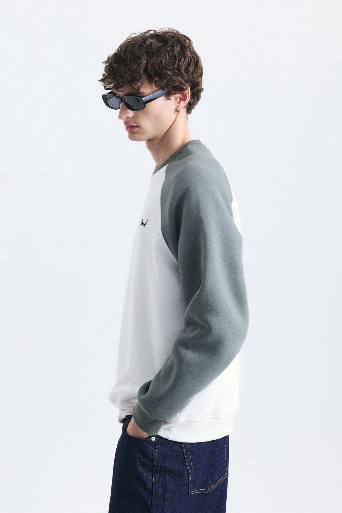 Oversize Renk Bloklu Sweatshirt