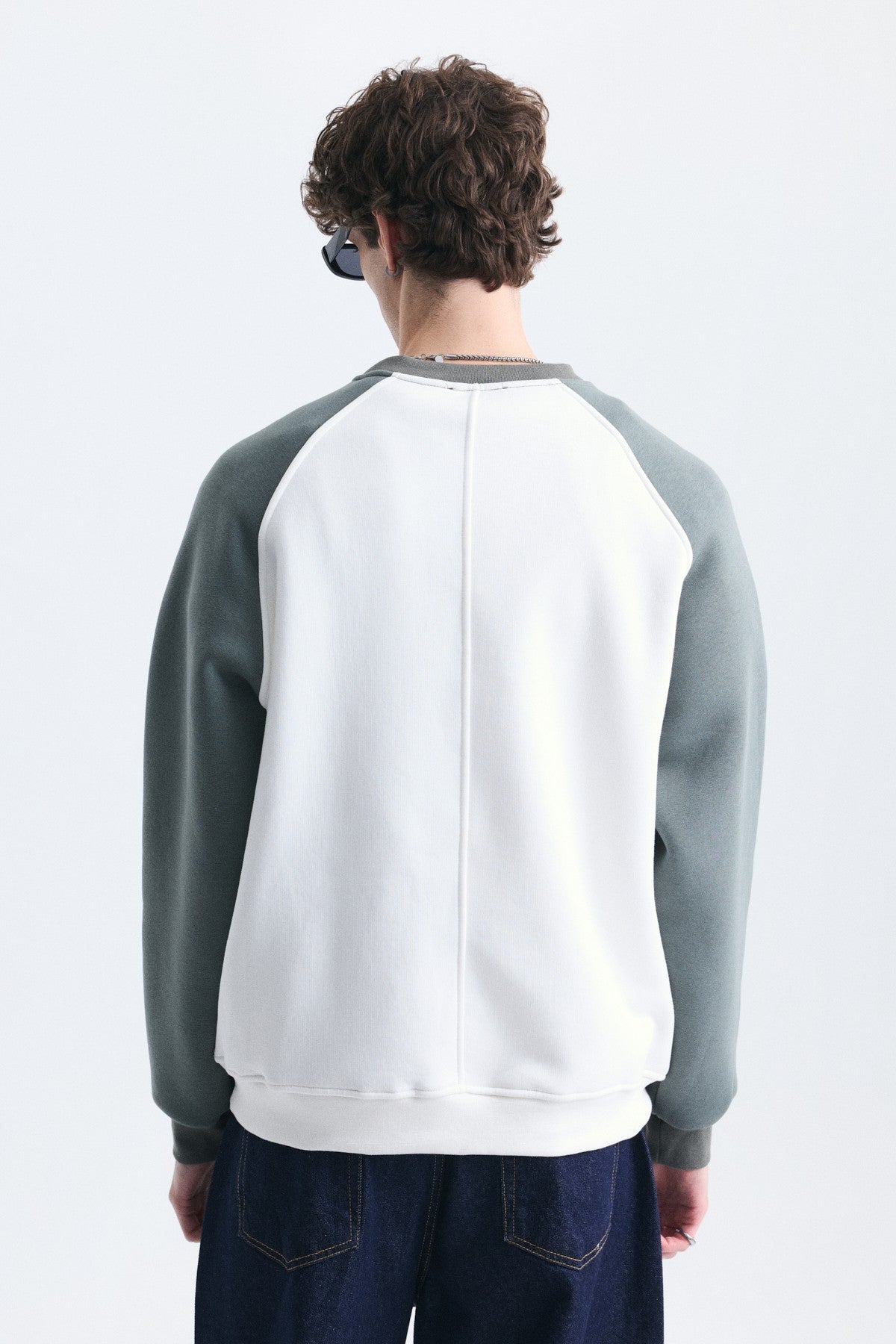 Oversize Renk Bloklu Sweatshirt