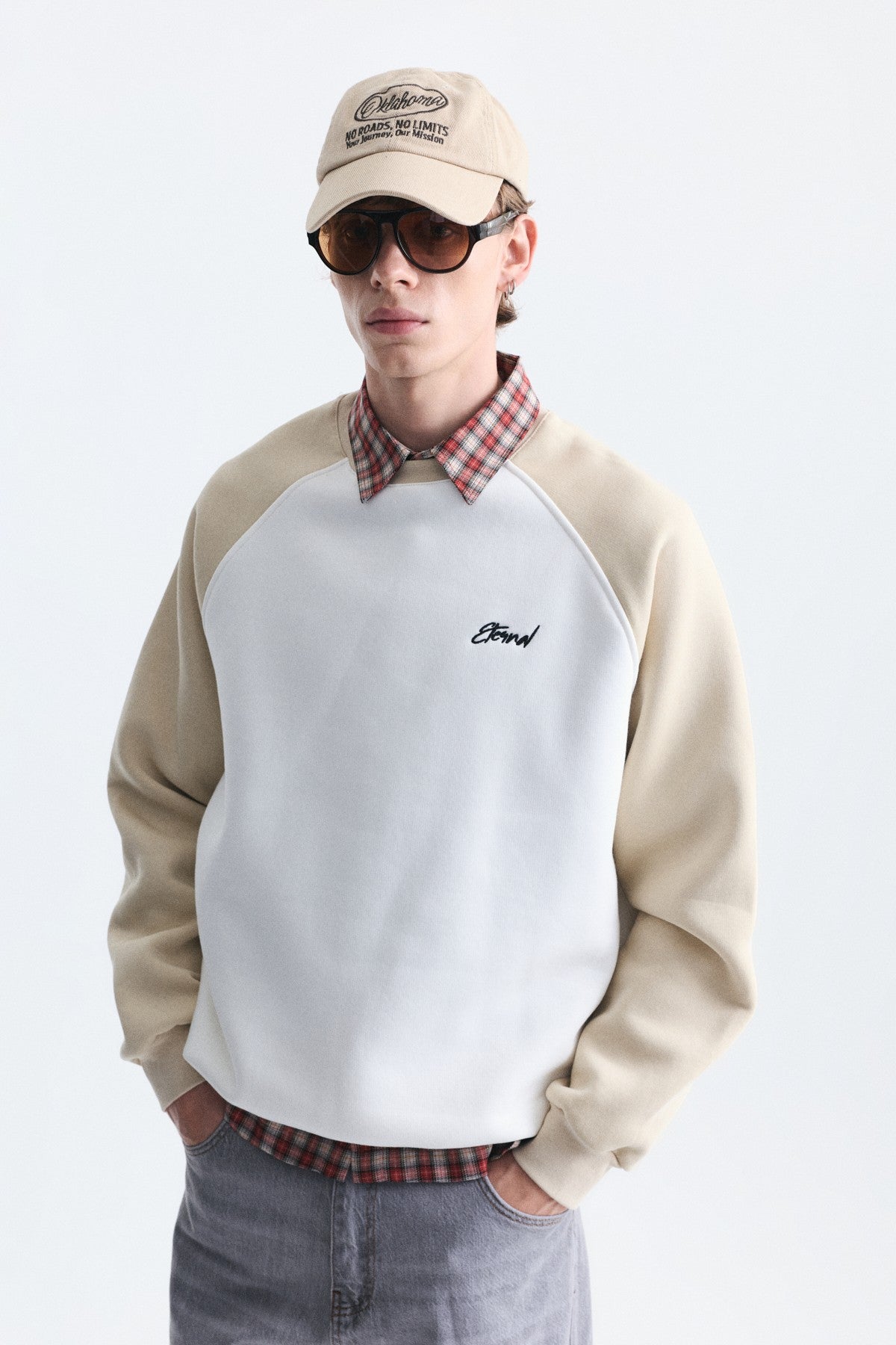 Oversize Renk Bloklu Sweatshirt