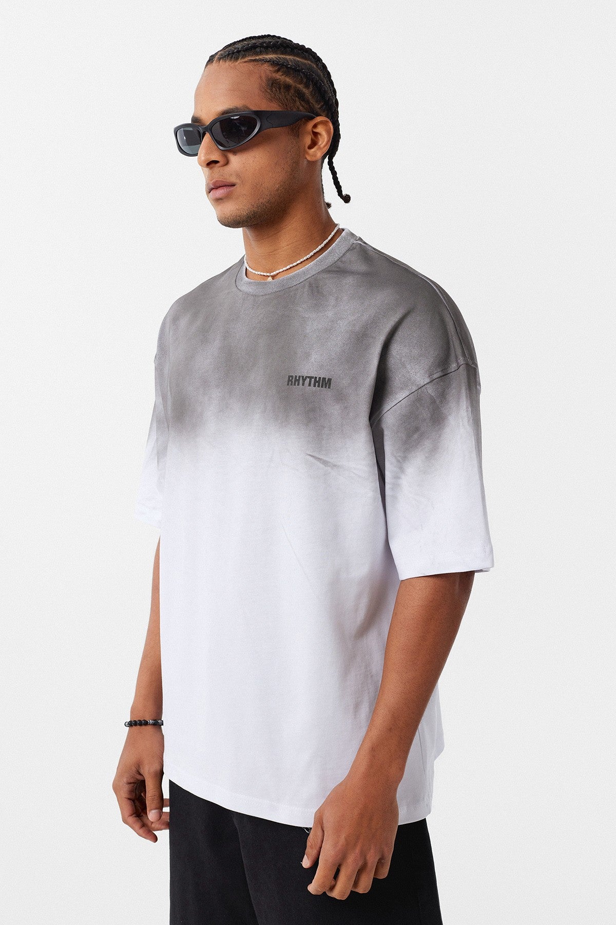 Yıkamalı Arka Baskılı Oversize Tişört V70-33