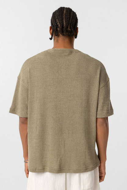 Basic Oversize Düğme Yaka Tişört