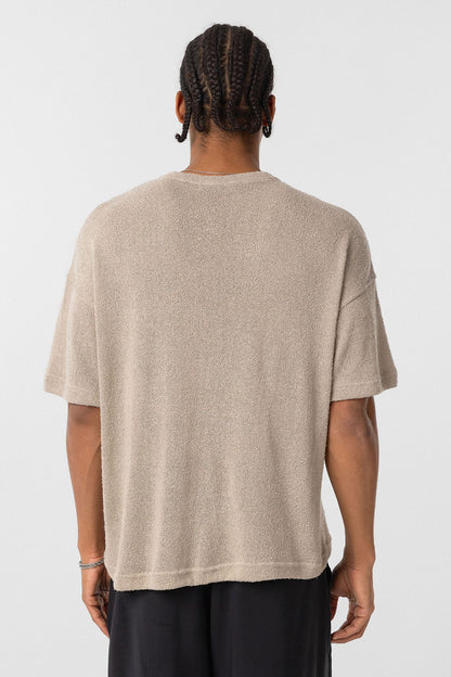Basic Oversize Düğme Yaka Tişört