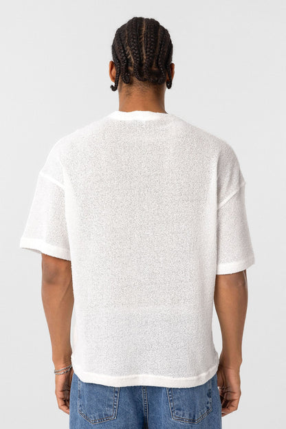 Basic Oversize Düğme Yaka Tişört