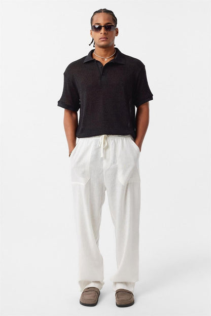 Polo Yaka Triko Oversize Tişört