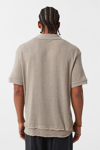 Polo Yaka Triko Oversize Tişört