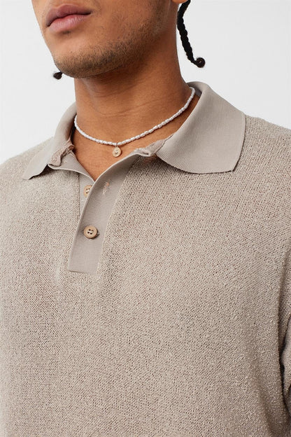 Polo Yaka Triko Oversize Tişört