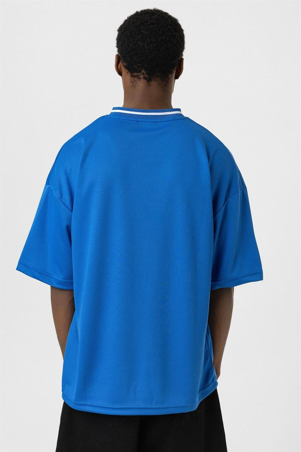 Baskılı Oversize Forma Tişört Saks