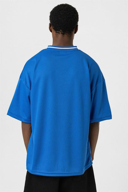 Baskılı Oversize Forma Tişört Saks