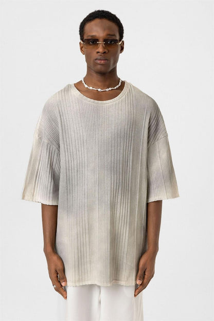 Yıkamalı Oversize Triko Tişört
