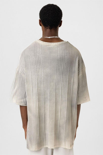 Yıkamalı Oversize Triko Tişört