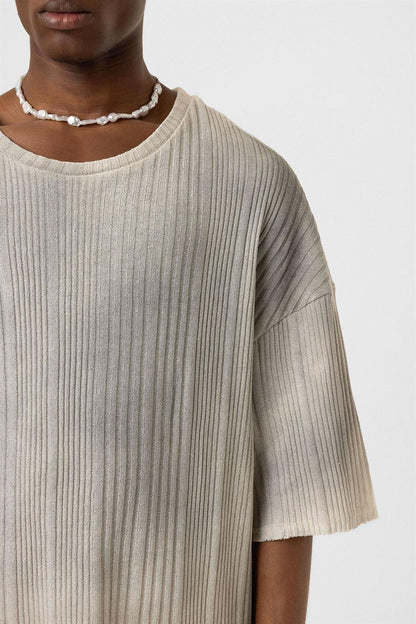 Yıkamalı Oversize Triko Tişört