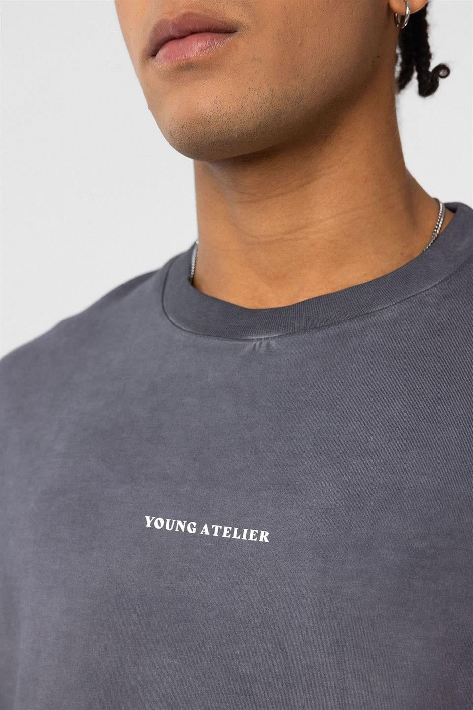 Yıkamalı Oversize Tişört Siyah