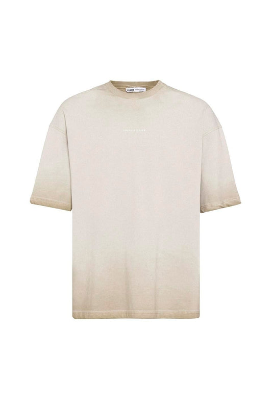 Yıkamalı Oversize Tişört Taş