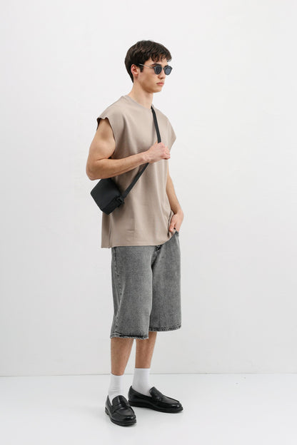 Oversize Kolsuz Basic Tişört