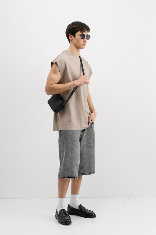 Oversize Kolsuz Basic Tişört