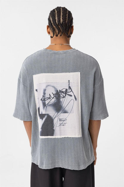 Yıkamalı Triko Oversize Tişört