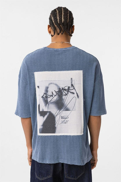 Yıkamalı Triko Oversize Tişört
