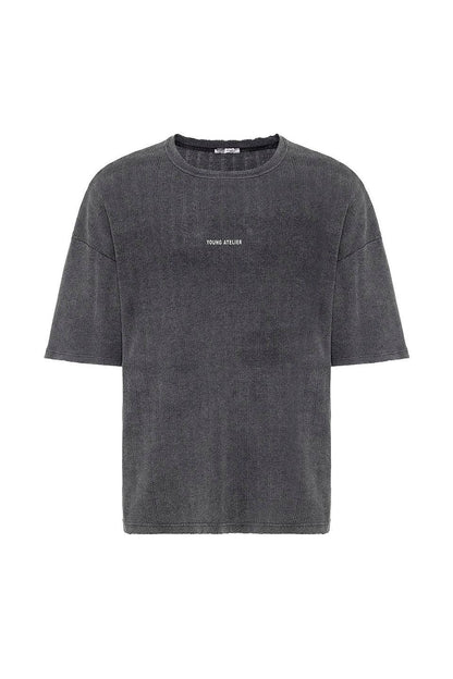 Yıkamalı Triko Oversize Tişört