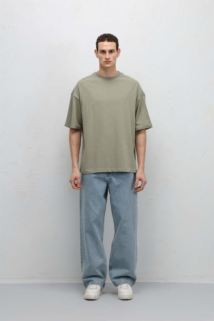 Basic Oversize Bisiklet Yaka Tişört