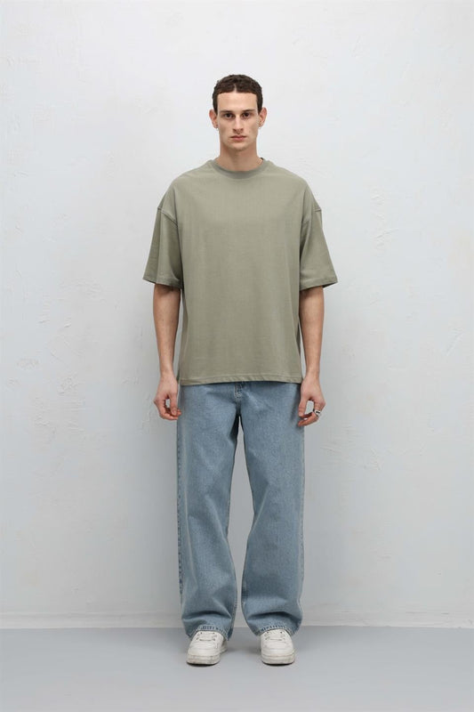 Basic Oversize Bisiklet Yaka Tişört
