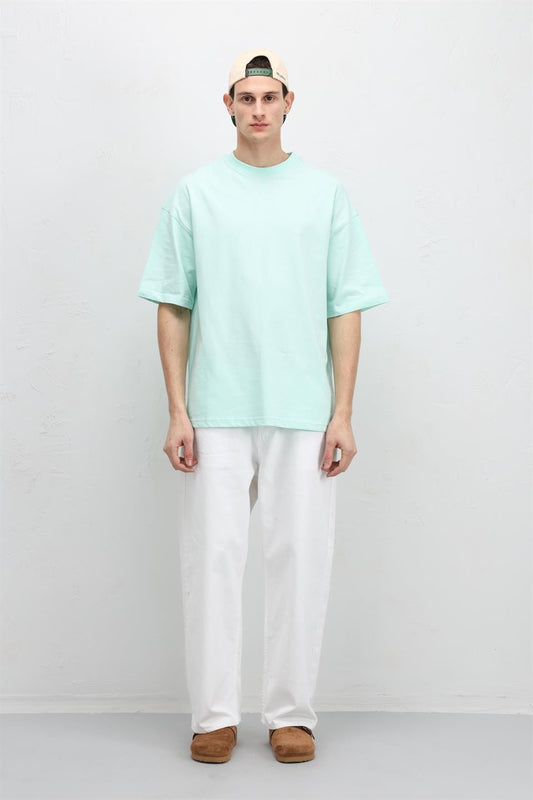 Basic Oversize Bisiklet Yaka Tişört
