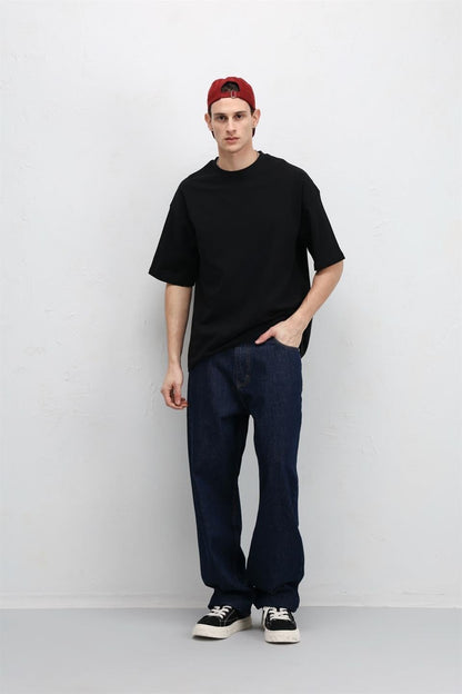 Basic Oversize Bisiklet Yaka Tişört