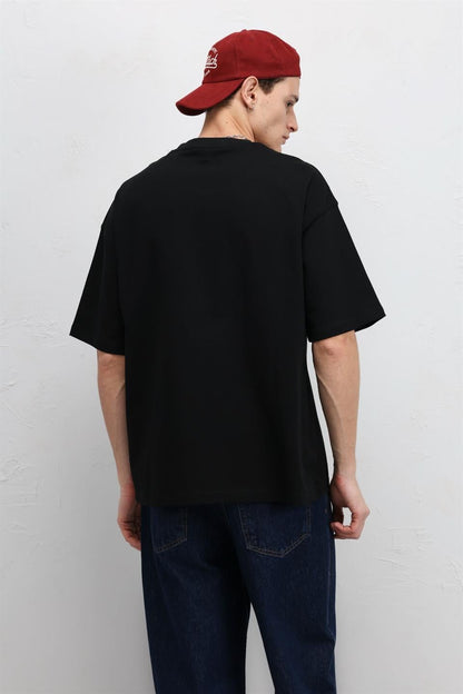 Basic Oversize Bisiklet Yaka Tişört