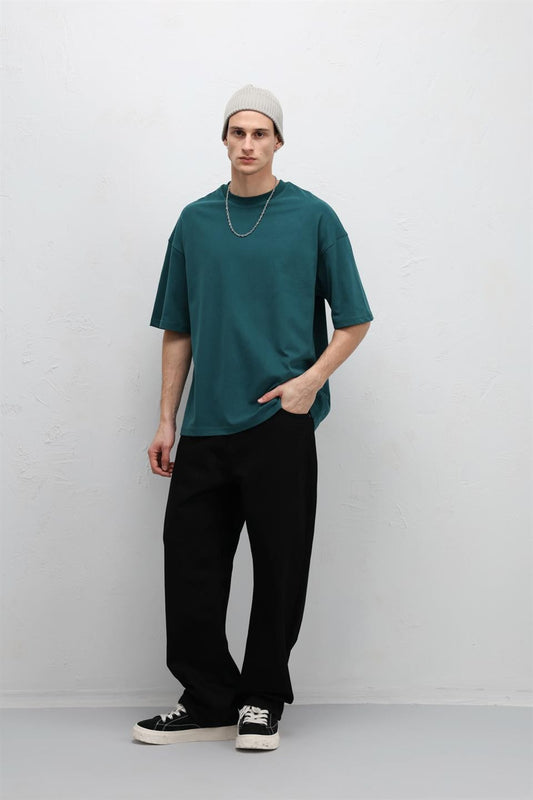 Basic Oversize Bisiklet Yaka Tişört