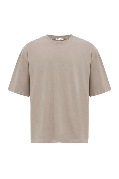 Basic Oversize Bisiklet Yaka Tişört