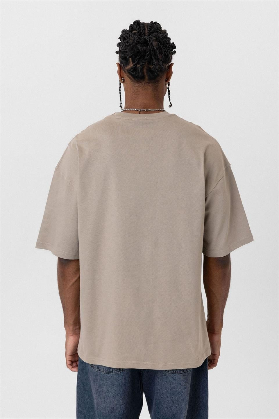 Basic Oversize Bisiklet Yaka Tişört