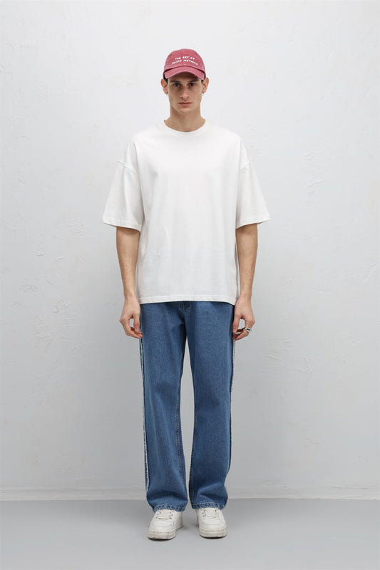 Basic Oversize Bisiklet Yaka Tişört