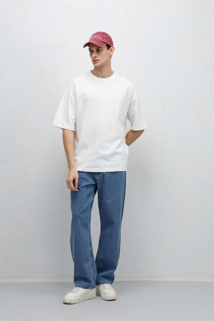 Basic Oversize Bisiklet Yaka Tişört