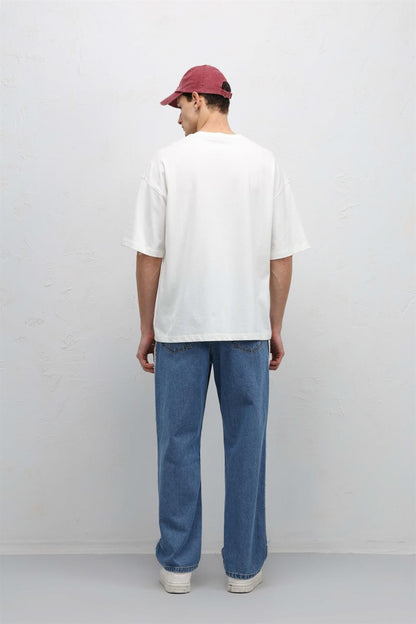 Basic Oversize Bisiklet Yaka Tişört