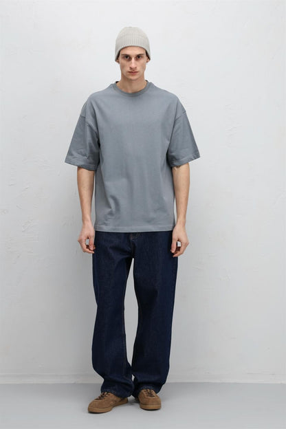 Basic Oversize Bisiklet Yaka Tişört