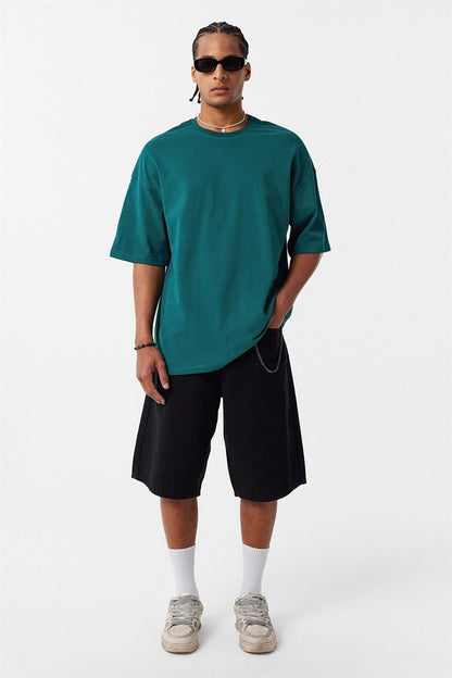 Basic Oversize Bisiklet Yaka Tişört