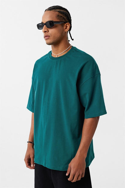 Basic Oversize Bisiklet Yaka Tişört