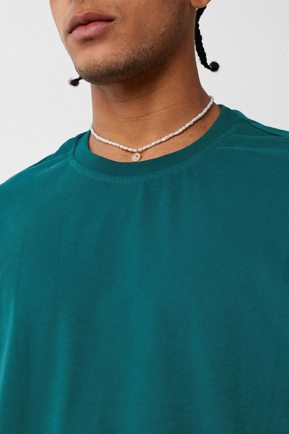Basic Oversize Bisiklet Yaka Tişört