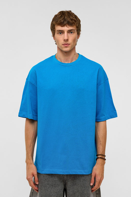 Basic Oversize Bisiklet Yaka Tişört