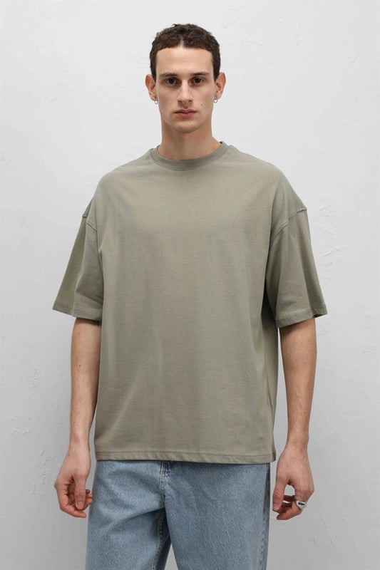 Basic Oversize Bisiklet Yaka Tişört