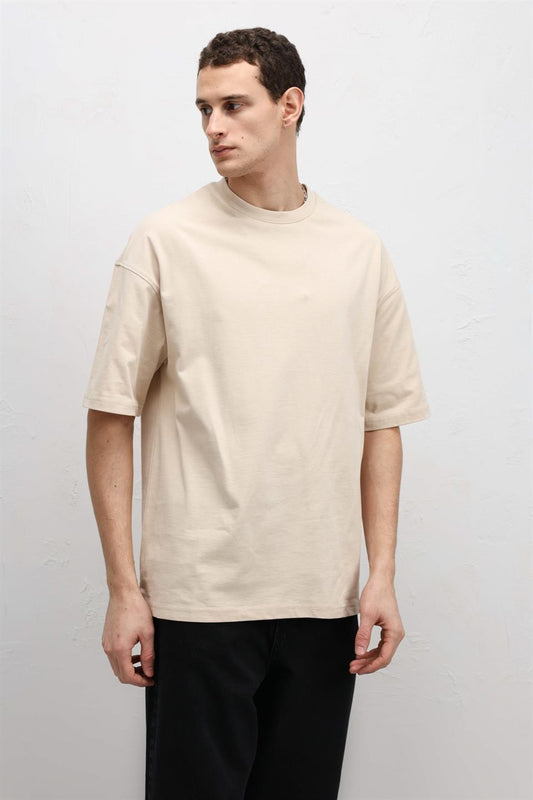 Basic Oversize Bisiklet Yaka Tişört