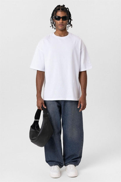 Basic Oversize Bisiklet Yaka Tişört