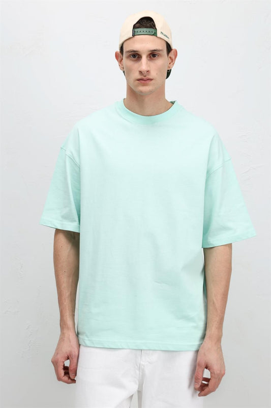 Basic Oversize Bisiklet Yaka Tişört