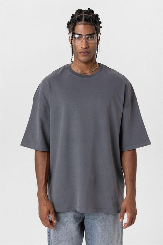 Basic Oversize Bisiklet Yaka Tişört