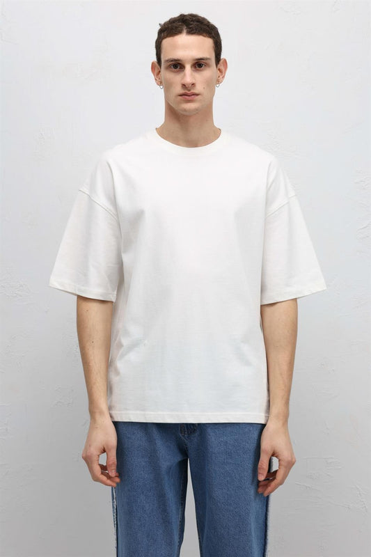 Basic Oversize Bisiklet Yaka Tişört