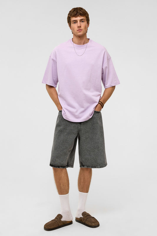 Basic Oversize Bisiklet Yaka Tişört