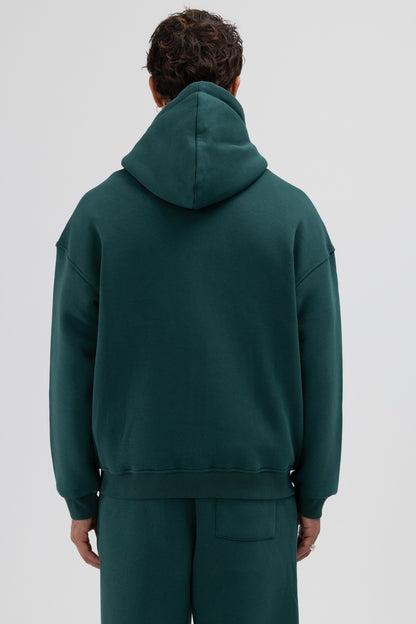 Basic Fermuarlı Oversize Kapüşonlu Sweatshirt