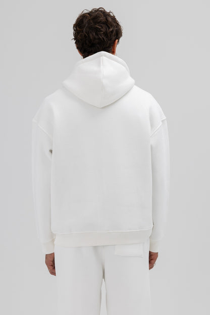 Basic Fermuarlı Oversize Kapüşonlu Sweatshirt