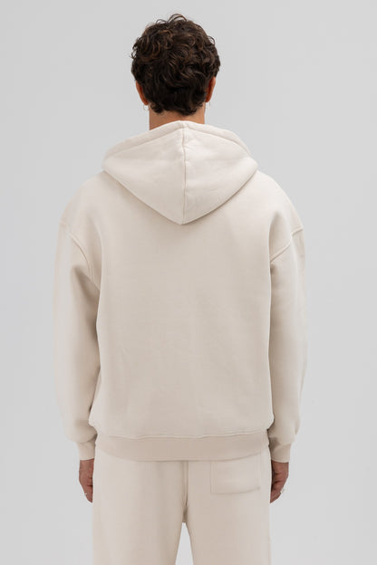 Basic Fermuarlı Oversize Kapüşonlu Sweatshirt
